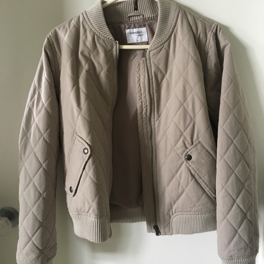 Sincerely Jules girl bomber jacket in taupe